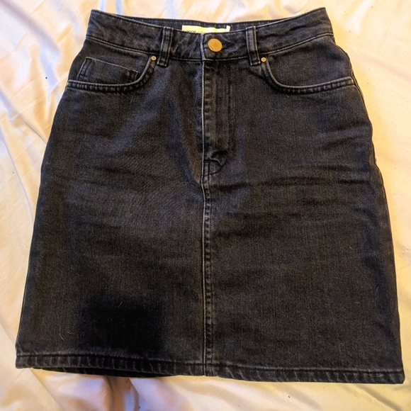 Jupe taille haute en denim gris/charcoal - Picture 1 of 3